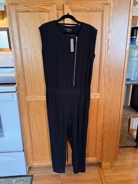 J. Crew Black Sleeveless Zip-Front Jumpsuit with Tailored Waist